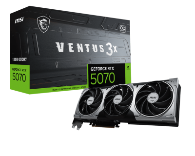 Видеокарта MSI GeForce RTX 5070 12G VENTUS 3X OC, 12Gb GDDR7 192-bit 1xHDMI 3xDP