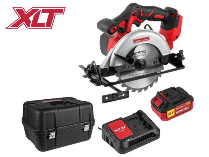 Аккум. циркулярная пила WORTEX CCS 1816-1 в чем. ALL1 МЕГА АКЦИЯ 18 В, 165 мм, до 55 мм, 4 А*ч