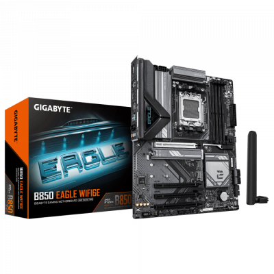Сист.плата Gigabyte B850 EAGLE WIFI6E, AM5, 4xDDR5, PCI-E5 x16, 3xM.2, SATA6, HDMI, DPx2, Wi-Fi6E, LAN1GbE, BOX
