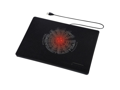 Подставка для ноутбука Hama Slim (00053067), USB power, 160cm red LED,  up to 15,6&quot;, black
