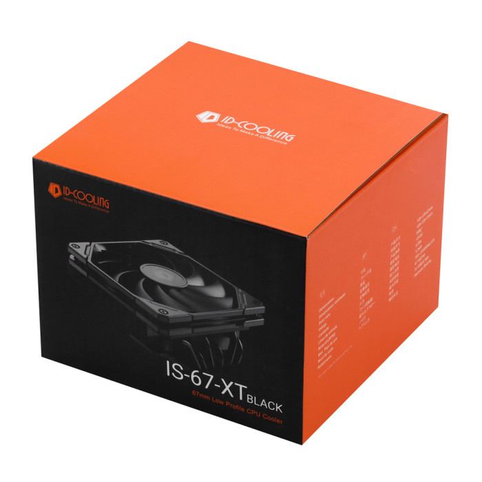 Cooler ID-Cooling, for S1700/1200/115x/AMD, IS-67-XT BLACK, 150W, 500-2200rpm, 4pin