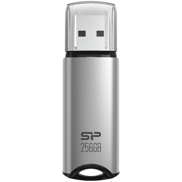 Silicon Power Marvel - M02 256GB Pendrive USB 3.2 Gen 1 Silver, Built-in straphole, Aluminum housing