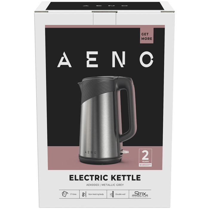 AENO Electric Kettle EK3: 1850-2200W, 1.7L, Strix, Double-walls, Non-heating body, Auto Power Off, Dry tank Protection