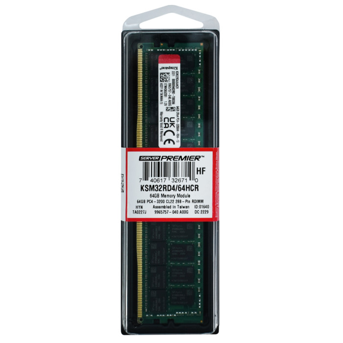 DIMM ECC DDR4 64 GB <3200MHz> Kingston, KSM32RD4/64HCR, Registered, CL22, box