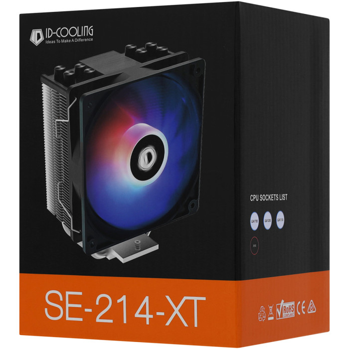 Cooler ID-Cooling, for S1700/1200/115x/AMD, SE-214-XT, 180W, 12cm fan, 500-1500rpm, 64.8CFM, 4pin