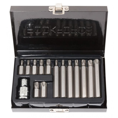 Набор бит TORX с битодержателем,15пр. 1/2&quot;(L: 30/75мм; Т20,Т25,Т30,Т40,Т45,Т50,Т55) 27210       RF-4156(C)