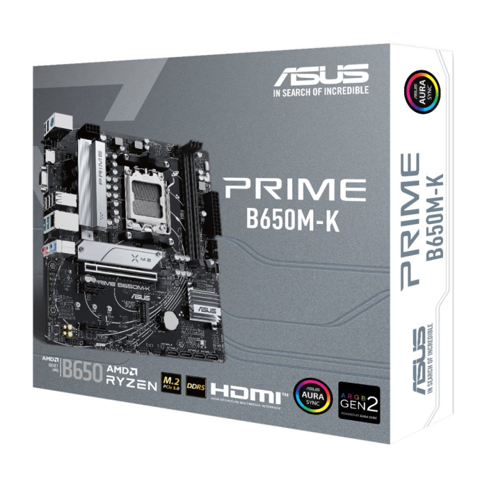MB Socket AM5, MATX, AMD B650 (VGA+HDMI), ASUS PRIME B650M-K, 2DDR5, PCIx16, 2PCIx1