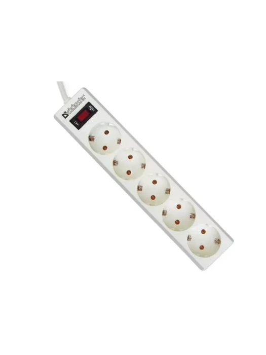 Сетевой фильтр Defender ES 3 метра, 5 розеток, Предохранитель, Белый, original