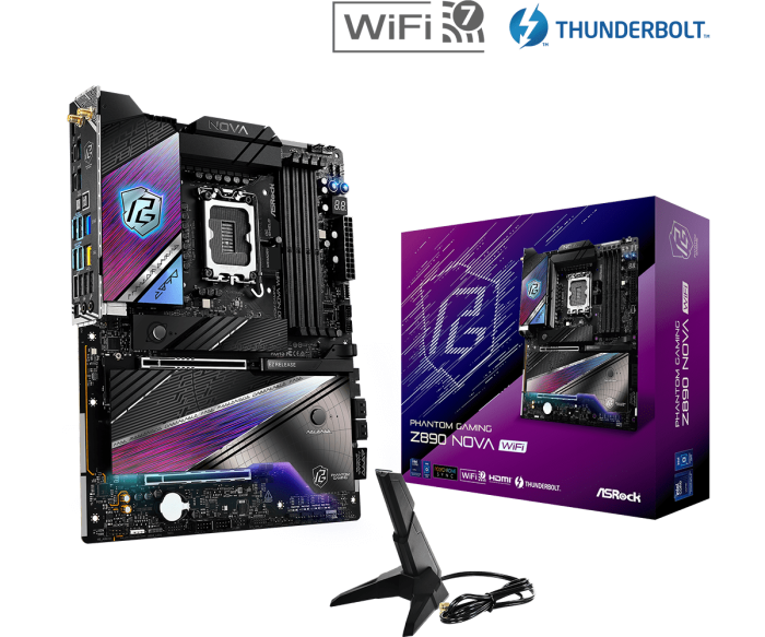 Материнская плата ASRock Z890 NOVA WIFI LGA1851 4xDDR5 4xSATA 6xM.2 HDMI Type-C ATX