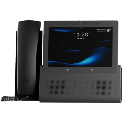 Ubiquiti UniFi UTP-G3-Touch-Wall wall-mountable smartphone for UniFi Talk, featuring a 7" touch display and seamless integration with UniFi applications, integrates with 3rd party PBX platforms using Talk Relay