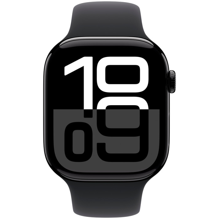 Apple Watch Series 10 GPS 46mm Jet Black Aluminium Case with Black Sport Band - S/M,Model A2999