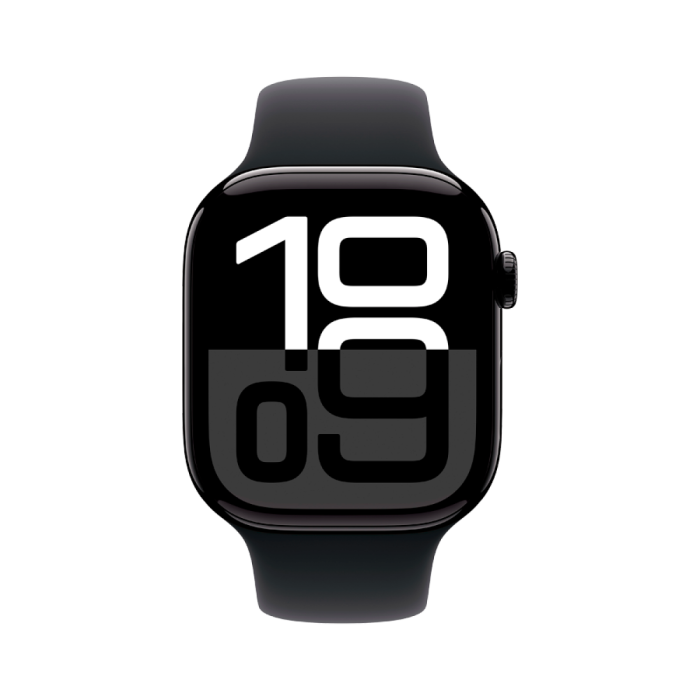 Apple Watch Series 10 GPS 46mm Jet Black Aluminium Case with Black Sport Band - S/M,Model A2999