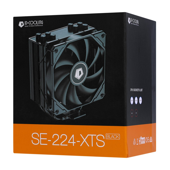 Cooler ID-Cooling, for S1700/1200/115x/AMD, SE-224-XTS BLACK, 220W, 600-1500rpm, 4pin