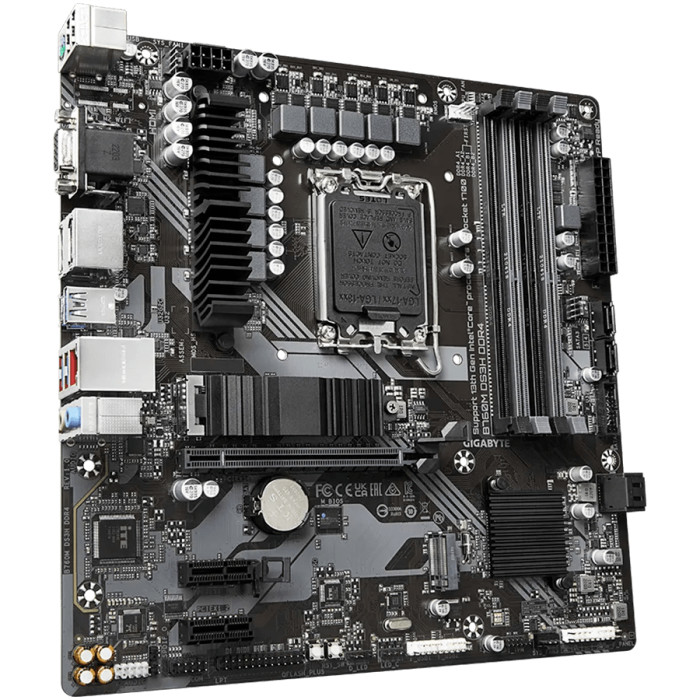 GIGABYTE Mainboard Desktop B760M DS3H DDR4 (LGA1700, 4x DDR4, 1xD-Sub, 1xHDMI, 2xDP, 2.5GLAN, 1x PCI Express x16 4.0, 2x PCI Express x1 3.0, 2xM.2, 4xSATA3, 1x USB Type-C, 5x USB 3.2 Gen1, 6x USB 2.0/1.1) mATX