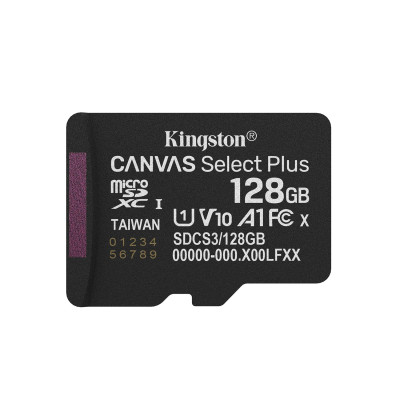 MemoryCard microSDXC 128GB, Kingston SDCS3/128GBSP, Class 10