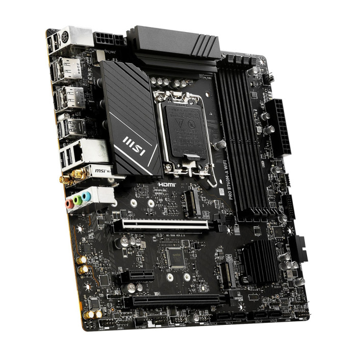 MB Socket1700, MATX, iB760 (2xDP+2xHDMI), MSI PRO B760M-A WIFI, 4DDR5, 2PCIx16, PCIx1
