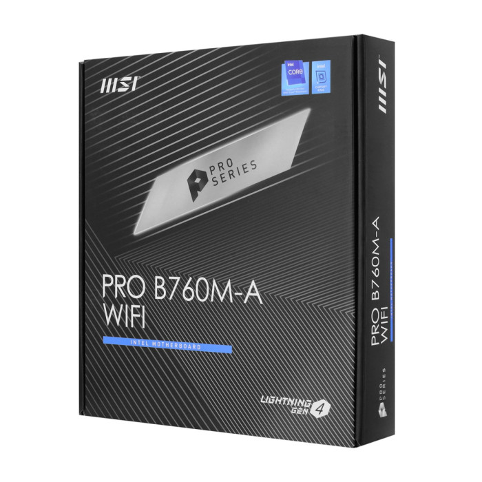 MB Socket1700, MATX, iB760 (2xDP+2xHDMI), MSI PRO B760M-A WIFI, 4DDR5, 2PCIx16, PCIx1