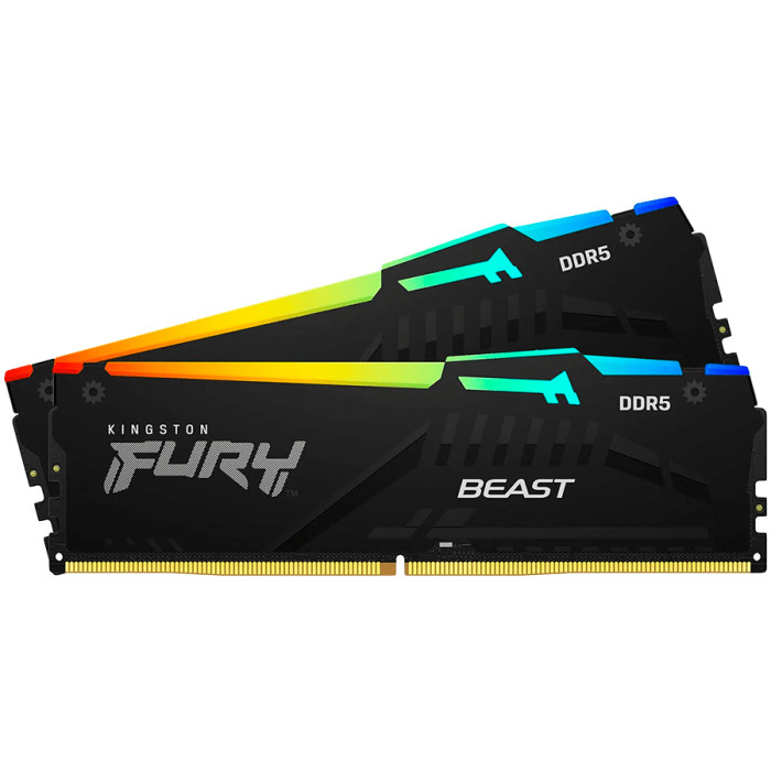 Kingston DRAM 16GB 5200MT/s DDR5 CL40 DIMM (Kit of 2) FURY Beast RGB XMP