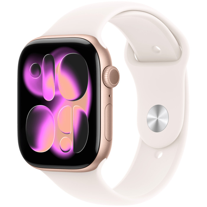 Apple Watch Series 11 GPS 46mm Rose Gold Aluminium Case with Light Blush Sport Band - S/M,Model A3333