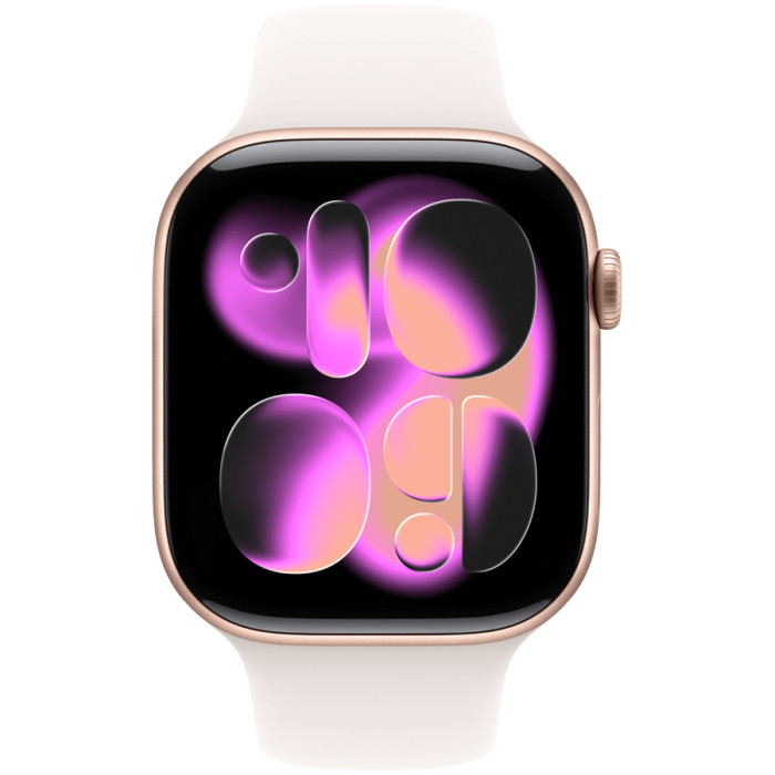 Apple Watch Series 11 GPS 46mm Rose Gold Aluminium Case with Light Blush Sport Band - S/M,Model A3333