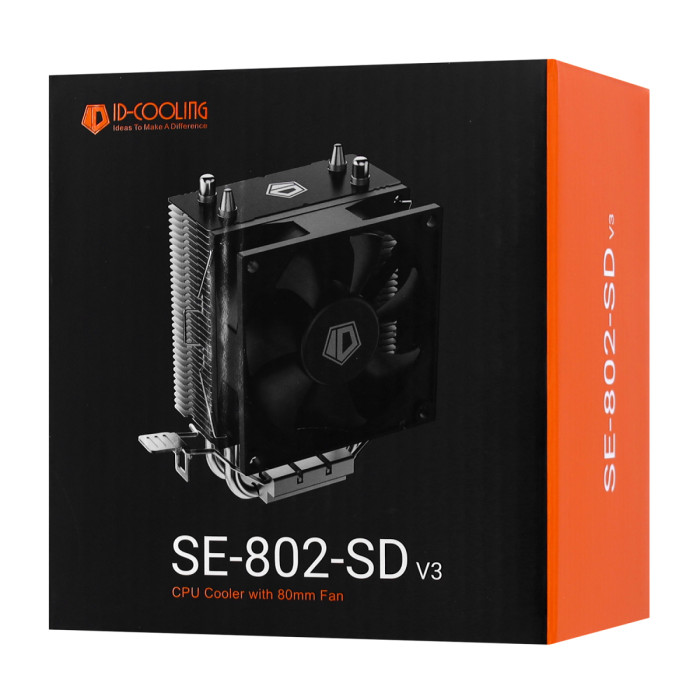 Cooler ID-Cooling, for S1700/1200/115x/AMD, SE-802-SD V3, 95W, 8cm fan, 2200rpm, 28.7CFM, 3pin