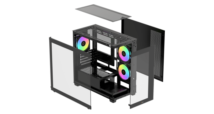 Корпус Ocypus Gamma C52 BK ARGB mATX/ITX 3xUSB Черный Gamma-C52-BKD300XX-GL