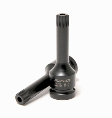 Головка-бита SPLINE глубокая ударная1/2&quot;, M10 с отверстием (L-78мм) 47203       F-24807810T
