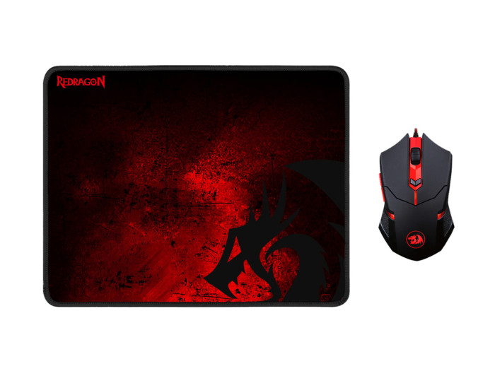 Mouse+pad Redragon M601BA, Optical 3200 dpi, 6 buttons, USB, black (78226)