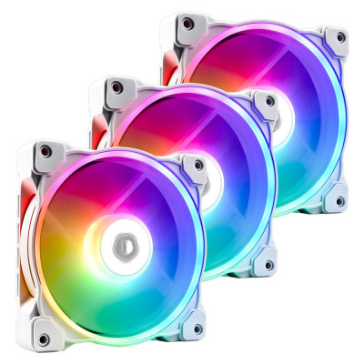 Fan kit for case, 12cm x 3, ID-Cooling, ZF-12025-ARGB TRIO-SNOW, 500-1600rpm, 50CFM