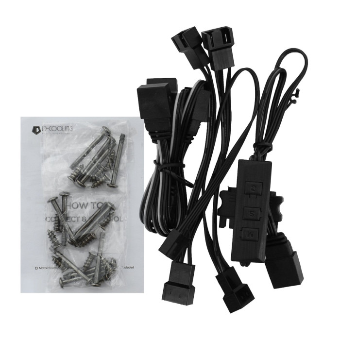 Fan kit for case, 12cm x 3, ID-Cooling, ZF-12025-ARGB TRIO-SNOW, 500-1600rpm, 50CFM