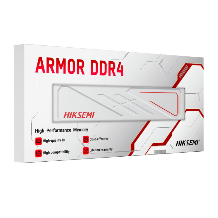 DIMM DDR4 16 GB <3200MHz> Hiksemi (Hikvision) Armor, HSC416U32E2, Heatsink, white