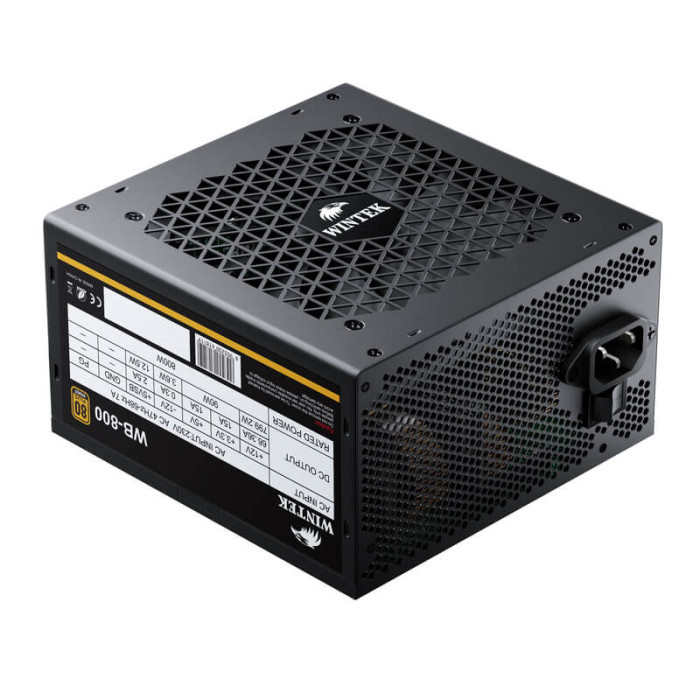 Блок питания Wintek WB-800, 800W, 20+4, 2*P8(4+4), 2*P6+2, 6*SATA, 4*MOLEX, 80+Bronze, Full Modular