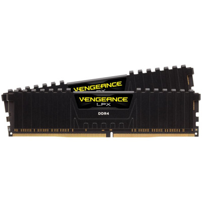 CORSAIR DDR4, 3200MHz 32GB 2x16GB Dimm, Dual Rank, 16-20-20-38, XMP 2.0, Vengeance LPX black Heatspreader, Black PCB, 1.35V