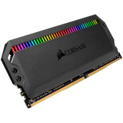 Corsair DDR4, 3200MHz 32GB 2x16GB DIMM, Unbuffered, 16-18-18-36, XMP 2.0, DOMINATOR PLATINUM RGB Black Heatspreader, RGB LED, 1.35V