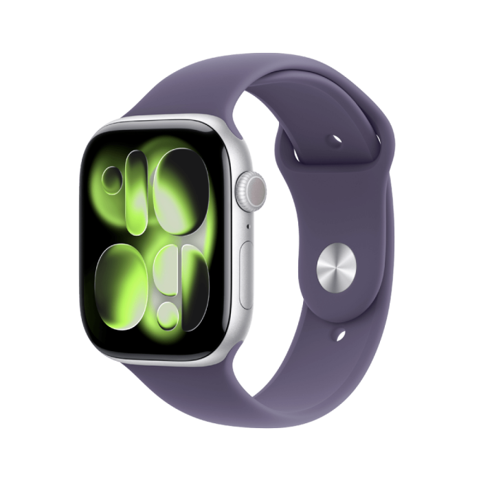 Apple Watch Series 11 GPS 46mm Silver Aluminium Case with Purple Fog Sport Band - M/L,Model A3333