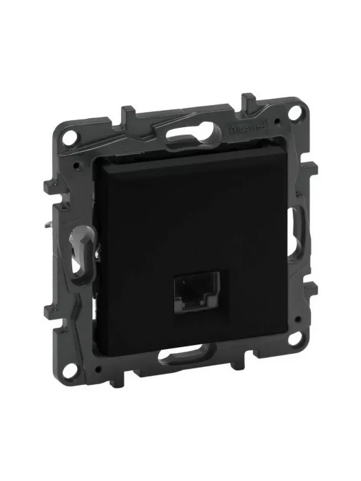 Информационная розетка одинарная Niloe Step RJ45 Кат.5e UTP Чёрный
