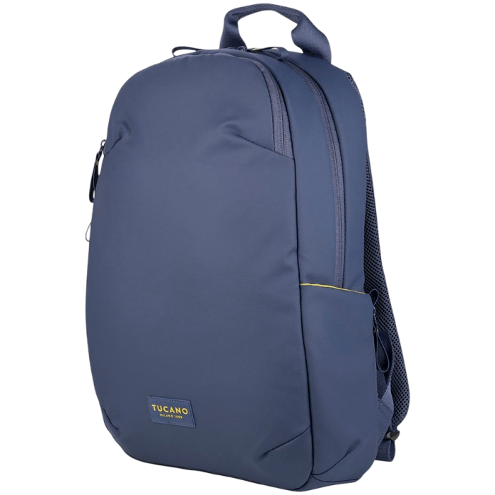 The Laser backpack for 15.6" laptops and 16" MacBooks, made from water-resistant resin-coated fabric obtained from recycled plastic, features a compact design and excellent pocket organization.