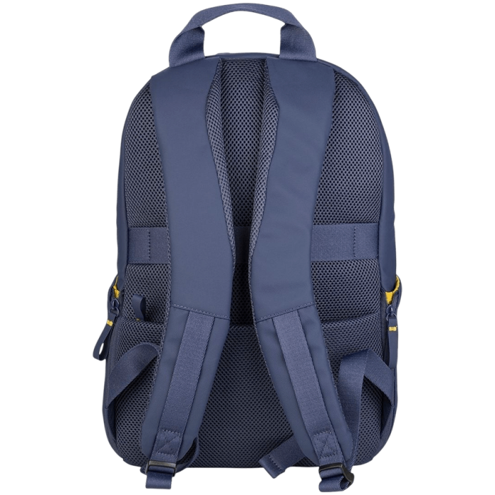 The Laser backpack for 15.6" laptops and 16" MacBooks, made from water-resistant resin-coated fabric obtained from recycled plastic, features a compact design and excellent pocket organization.