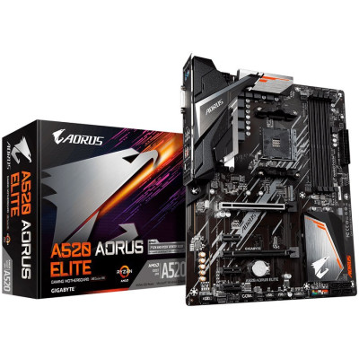 GIGABYTE MB ATX, AM4,  A520, 4xDDR4, 2xPCIe x16, 3xPCIe x1, 1xM.2