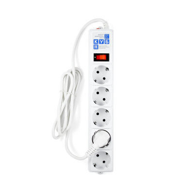 Сетевой фильтр Power Cube, 1.9м, SPG-B-6, 5 розеток, 10A/2.2кВт, Серый