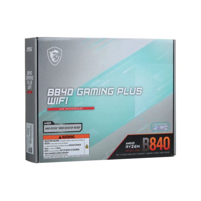 MB Socket AM5, ATX, AMD MSI B840 (HDMI) B840 GAMING PLUS WIFI, 4DDR5, PCIx16