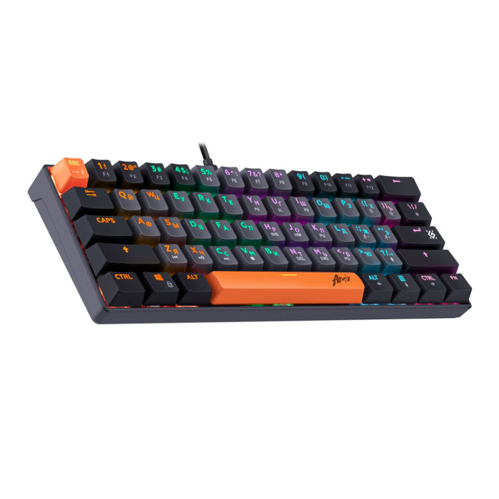 KeyBoard  USB, Defender Apex GK-002 RU, Silver, (45002)