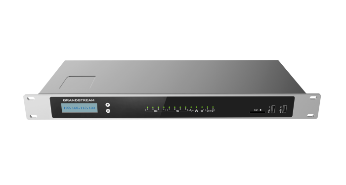 Grandstream UCM6304, IP PBX appliance, 4 FXO ports, 4 FXS ports, Dual GigE RJ45 Ethernet ports with PoE Plus