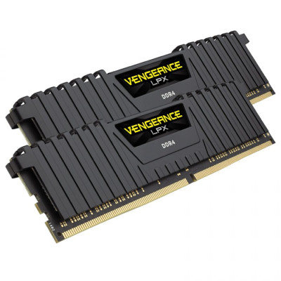 CORSAIR DDR4, 3200MHz 16GB 2x8GB Dimm, 16-18-18-36, XMP 2.0, Vengeance LPX black Heatspreader, Black PCB, 1.35V, for SKL