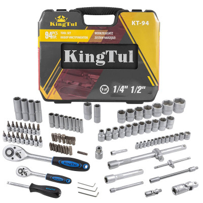 Набор инструментов 94 предмета 1/2&#039;&#039;, 1/4&#039;&#039; (6гр.)(4-32мм) KINGTUL 2068        KT-94