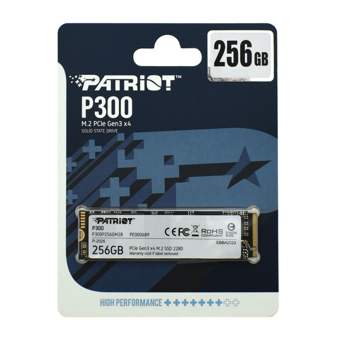 SSD M.2 PCIe  256 GB Patriot P300, P300P256GM28, PCIe Gen3 x4
