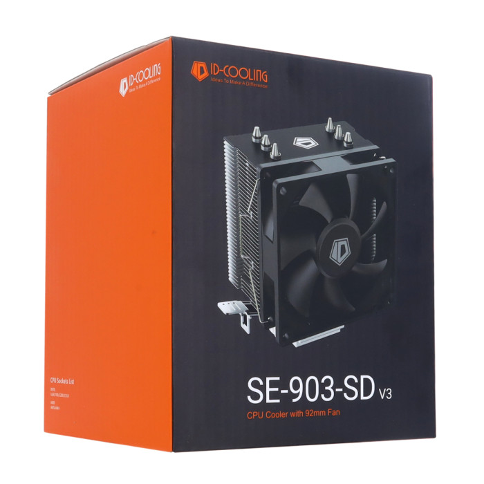 Cooler ID-Cooling, for S1700/1200/115x/AMD, SE-903-SD V3, 9cm fan, 2000rpm, 3pin
