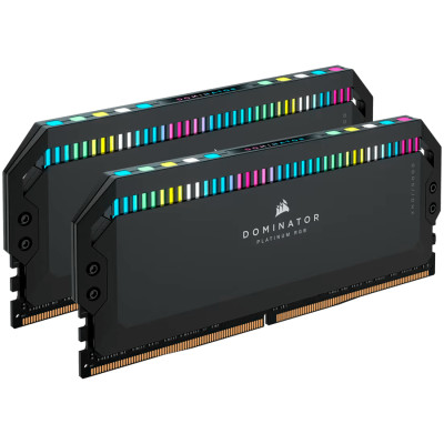 CORSAIR DDR5, 7200MT/s 32GB 2x16GB DIMM, 34-44-44-96, OC PMIC, XMP 3.0, DOMINATOR PLATINUM RGB DDR5 Black Heatspreader, RGB LED, 1.45V, for Intel 700