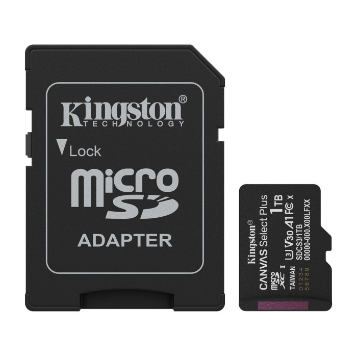 MemoryCard microSDXC 1TB, Kingston SDCS3/1TB, Class 10, + adapter SD