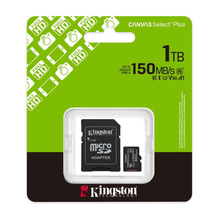 MemoryCard microSDXC 1TB, Kingston SDCS3/1TB, Class 10, + adapter SD